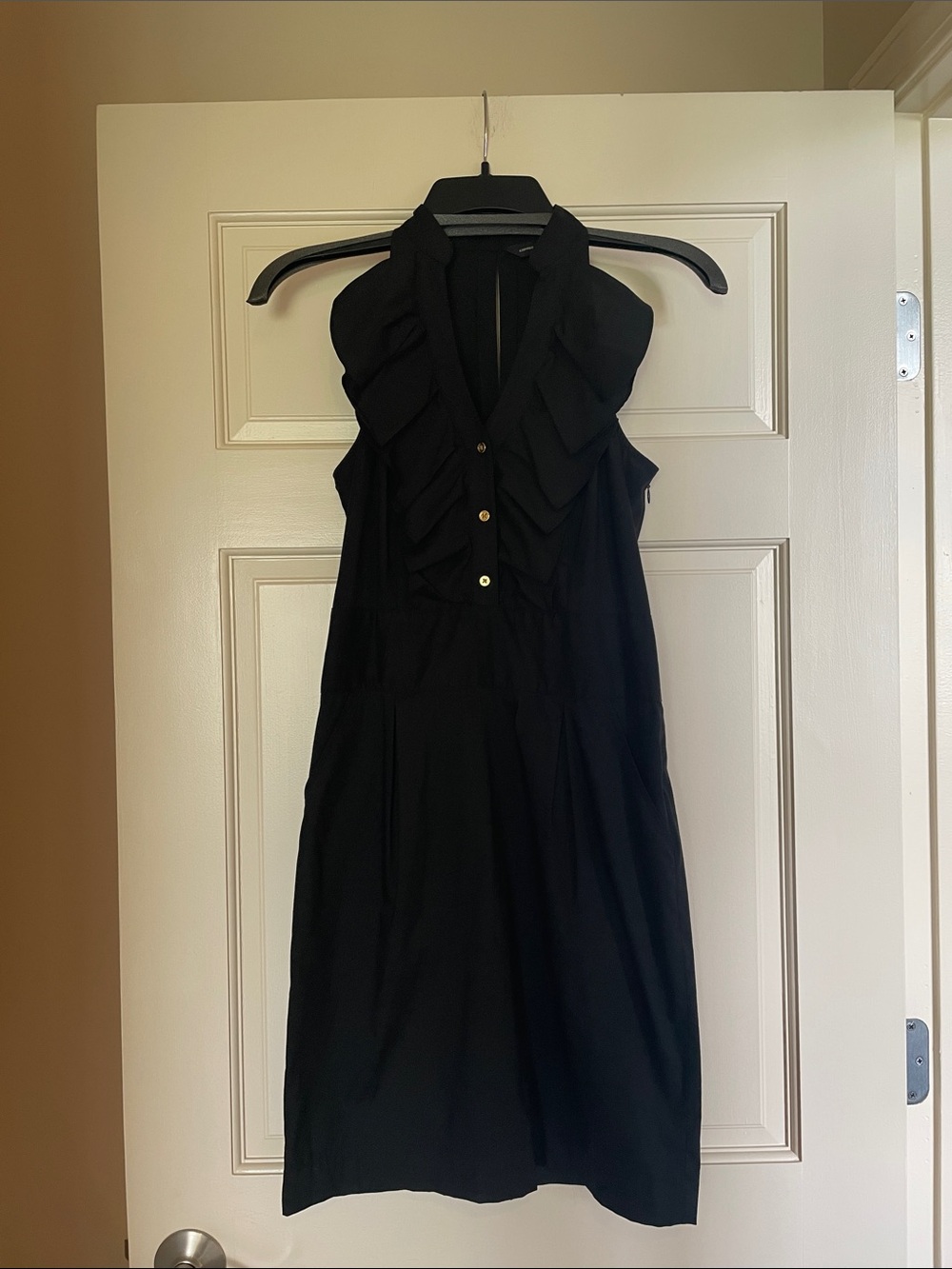 Express Black Sleeveless Ruffle Dress